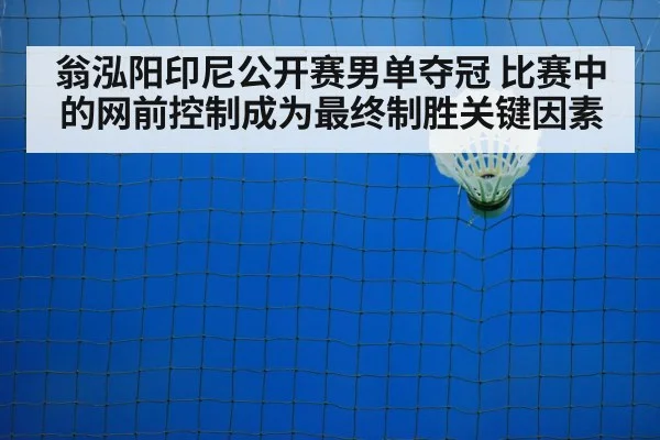 翁泓阳印尼公开赛男单夺冠 比赛中的网前控制成为最终制胜关键因素